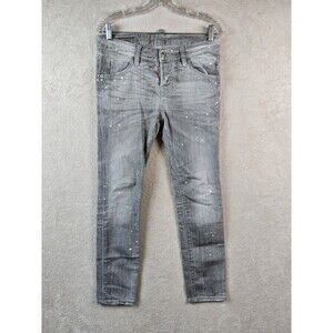 Dsquared2 Women's Distressed Grey Denim Jeans Size 40 (32x27)